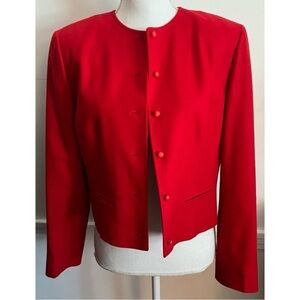 Pendleton • Vintage Red Cropped Virgin Wool Blazer